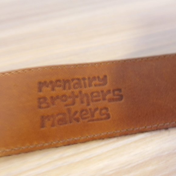 Belt Leather Buckle 36 Brown‎ Blue Red Striped Preppy Adult Fabric Nylon Classic - Picture 5 of 11